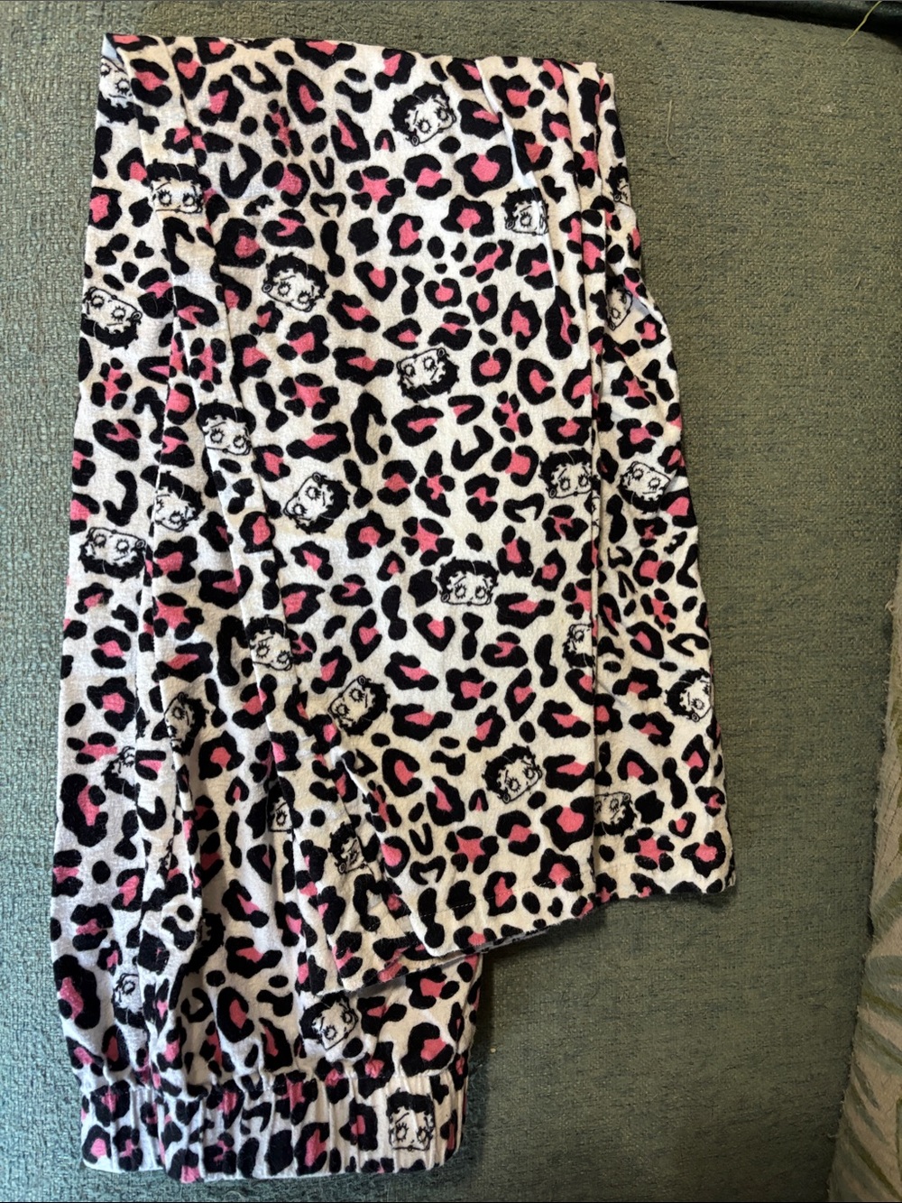 Betty Boop White, Pink & Black Leopard Print pajama pants